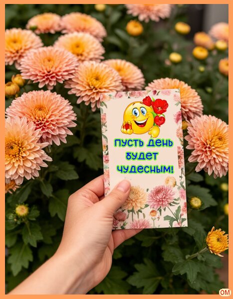 Открытка хризантемы 1