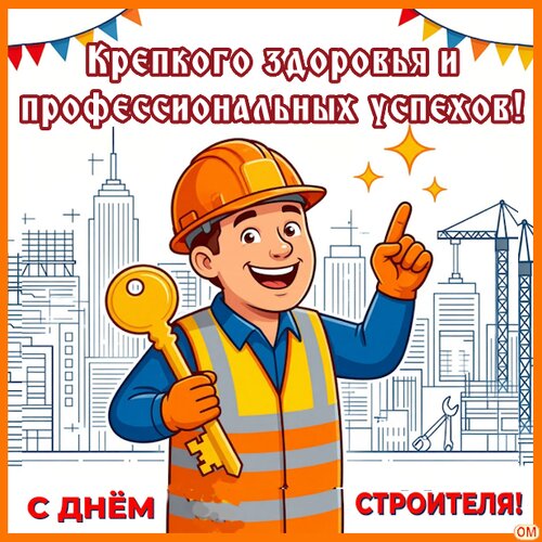 Открытка День строителя