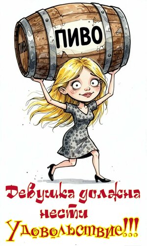 Открытка Девушка должна нести удовольствие