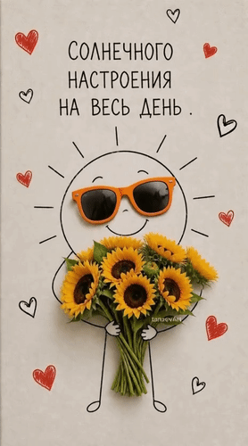 Анимированная открытка Солнечного настроения на весь день.