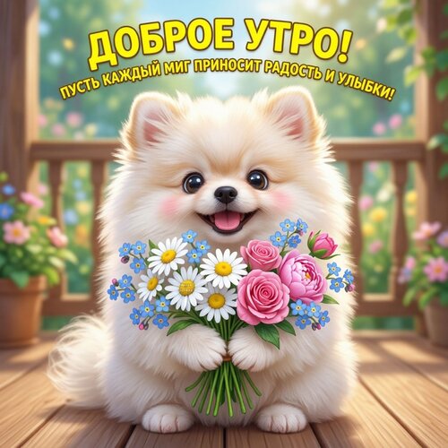 Открытка Доброе утро! Пусть каждый миг приносит радость и улыбки!