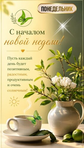 Открытка С началом новой недели