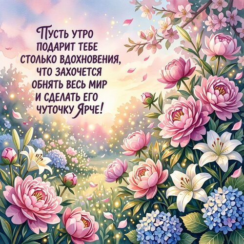 Открытка Пусть утро подарит тебе столько вдохновения