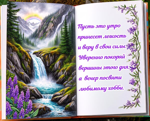 Открытка Пусть это утро принесет легкость и веру в свои силы.