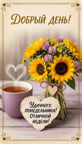 Открытка Удачного понедельника