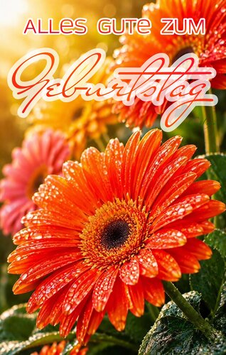 Открытка Alles gute zum Geburtstag. Поздравление с днём рождения на немецком языке