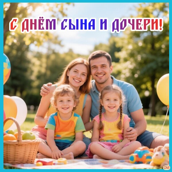 Открытка День сына и дочери 