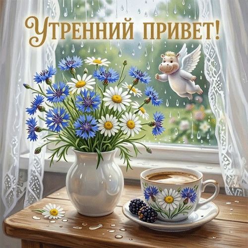 Анимированная открытка Утренний привет!