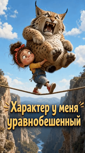 Анимированная открытка Характер у меня уравнобешенный