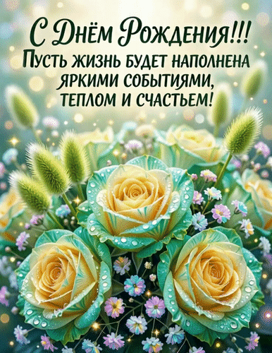 Анимированная открытка С Днём Рождения для всех