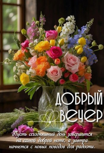Открытка Пусть сегодняшний день завершится на самой доброй ноте,а заатра начнется с новых поводов для радости