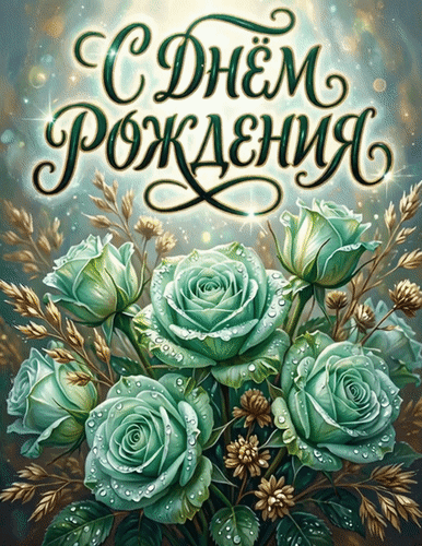 Анимированная открытка С днём рождения.