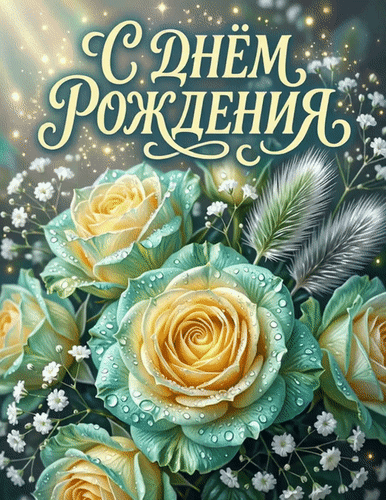 Анимированная открытка С Днём Рождения для всех
