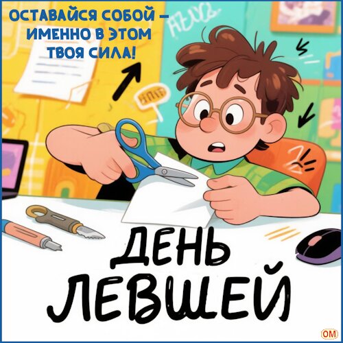 Открытка Международный день левшей 2