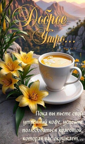 Открытка Пока вы пьете свой утренний кофе, успейте полюбоваться красотой, которая вас окружает...