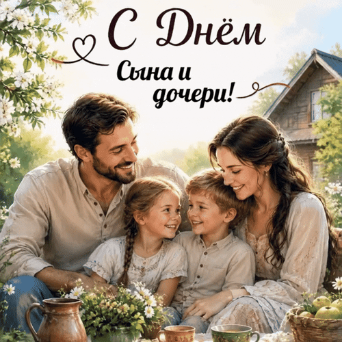 Анимированная открытка С Днём сына и дочери!