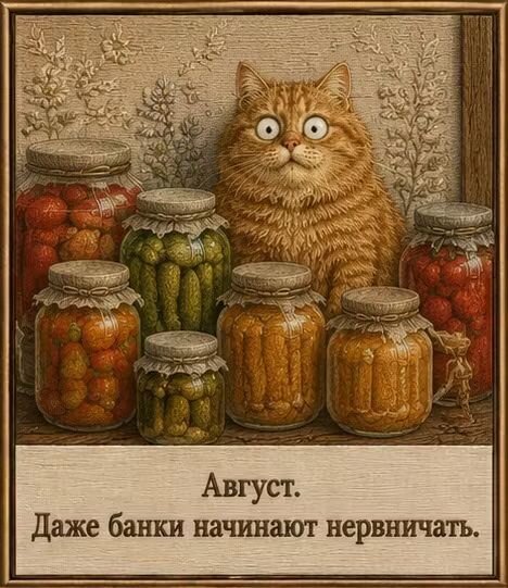 Открытка август