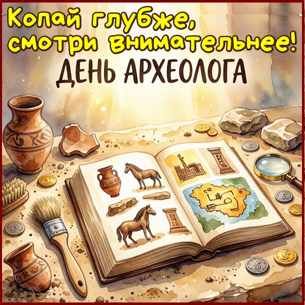 Открытка День археолога 2