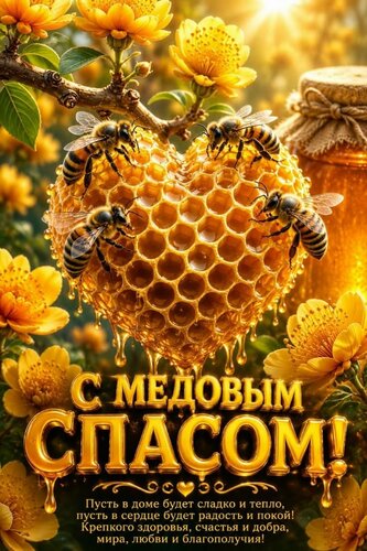 Открытка С медовым спасом
