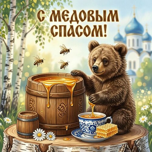 Открытка С медовым спасом!