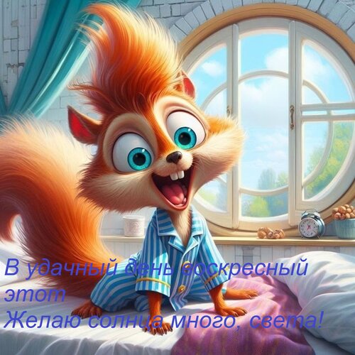 Открытка В удачный день воскресный этот Желаю солнца много, света!