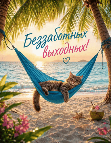 Анимированная открытка Беззаботных выходных!