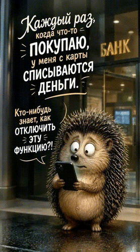 Анимированная открытка Каждый раз, когда что-то покупаю, у меня с карты списываются деньги. Кто-нибудь знает, как отключить