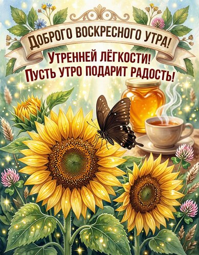 Открытка Утро воскресенья