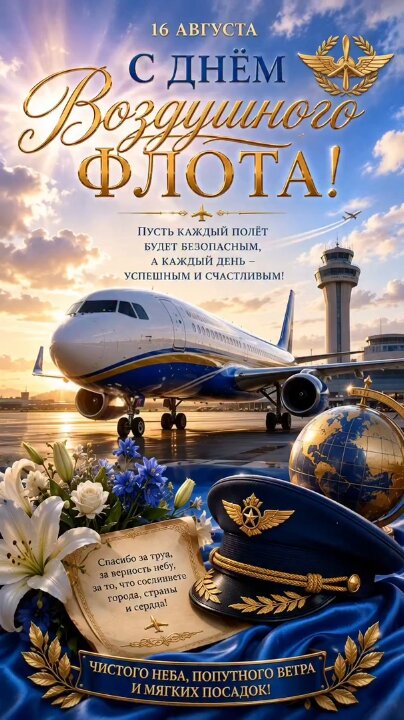 Открытка С днём воздушного флота