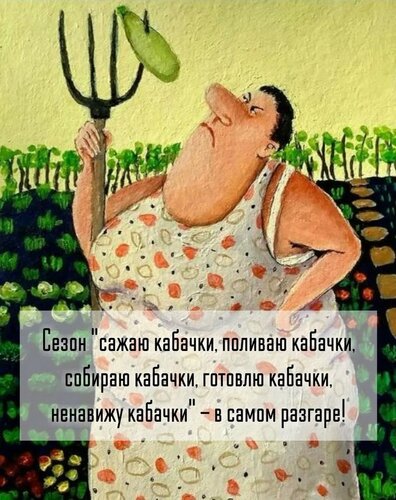 Открытка сезон - кабачки
