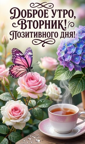 Открытка Доброе утро-вторник