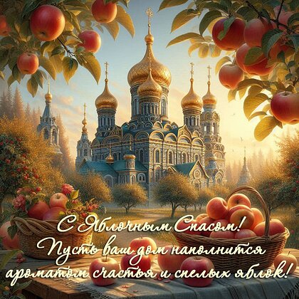 Открытка С яблочным спасом