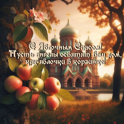 Открытка С яблочным спасом