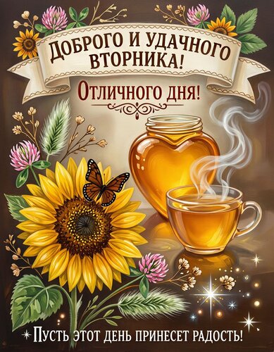 Открытка Доброго и удачного вторника