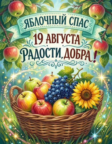 Открытка Яблочный спас