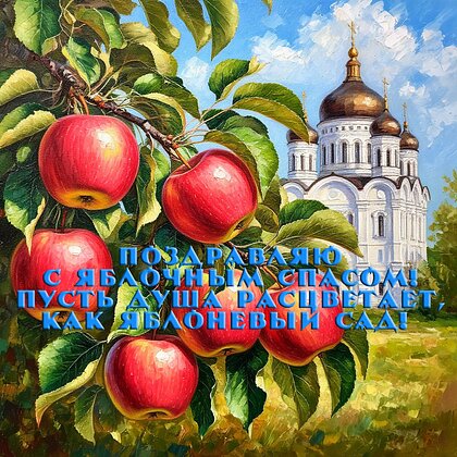 Открытка С яблочным спасом