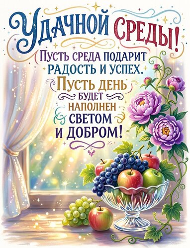 Открытка Удачной среды