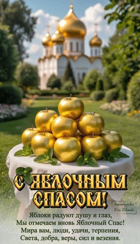 Открытка С яблочным Спасом