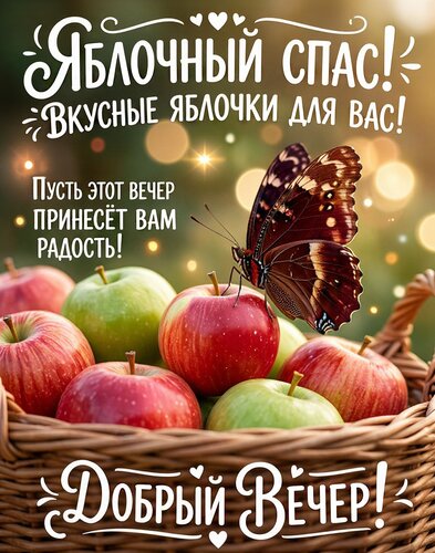 Открытка Добрый вечер! Яблочный СПАС
