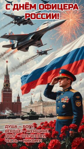 Открытка С днём офицера России