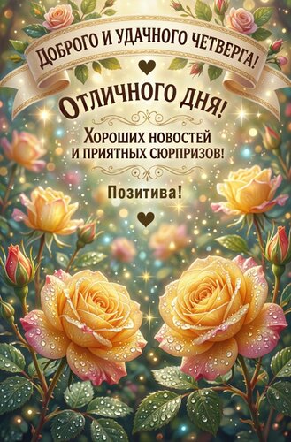 Открытка Доброго и удачного четверга