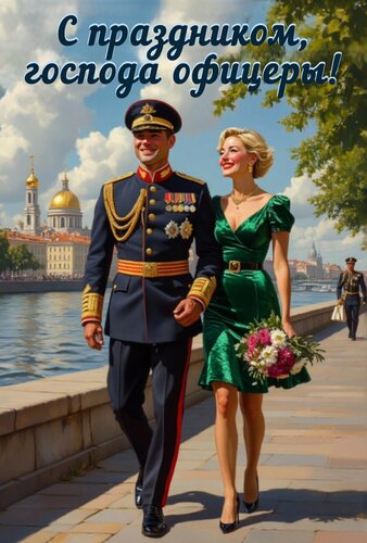 Открытка С праздником, господа офицеры
