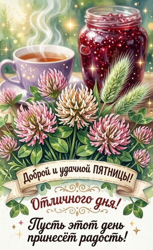 Открытка Доброй и удачной пятницы