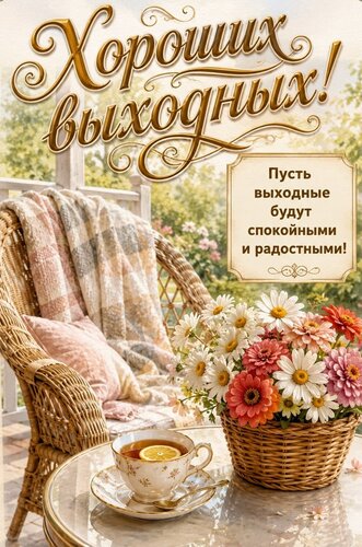 Открытка Хороших выходных