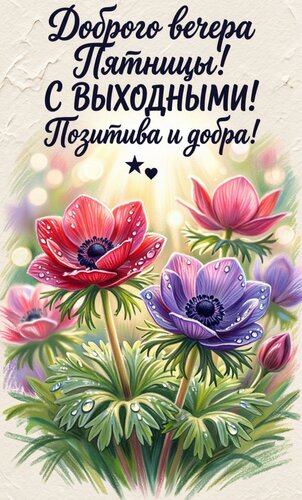 Открытка Доброго вечера пятницы