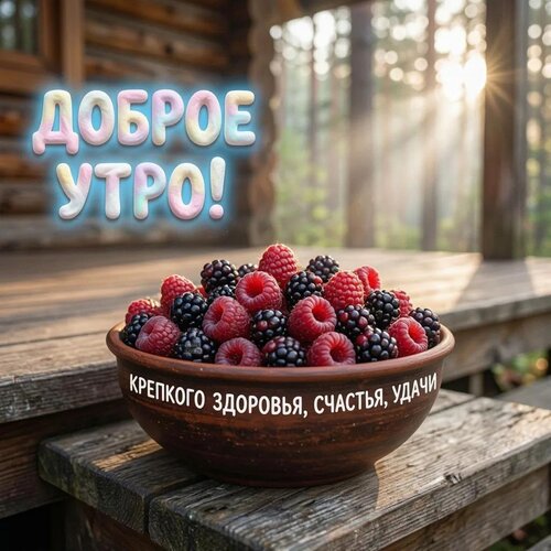 Открытка Доброе утро! Крепкого здоровья, счастья, удачи