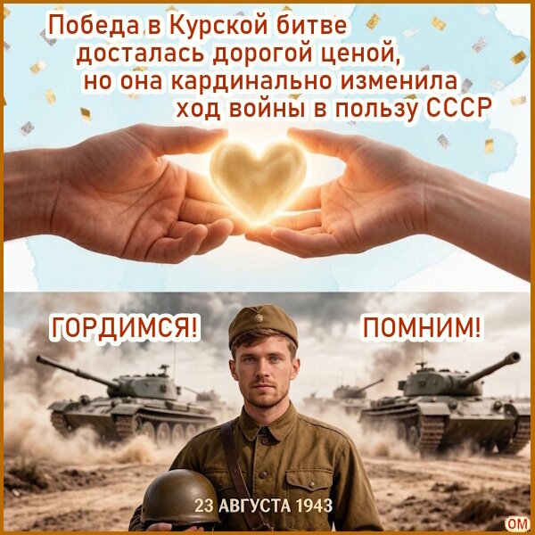 Открытка Победа в Курской битве