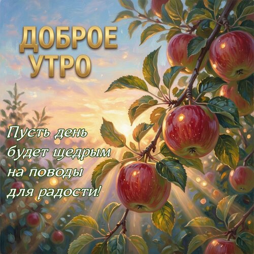 Открытка Доброе утро Пусть день будет щедрым на поводы для радости!