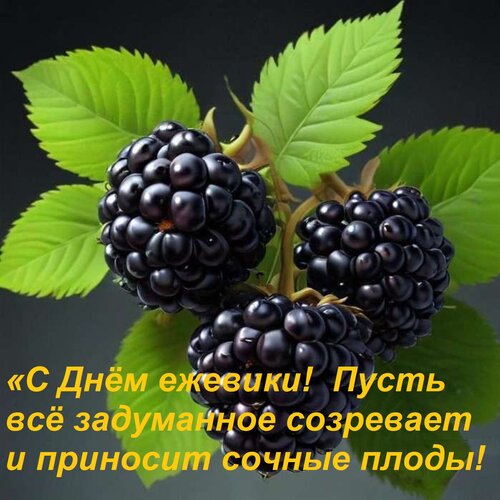 Открытка «С Днём ежевики! Пусть всё задуманное созревает и приносит сочные плоды!
