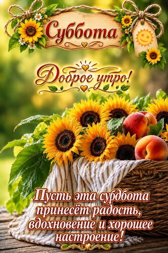 Открытка Суббота, доброе утро
